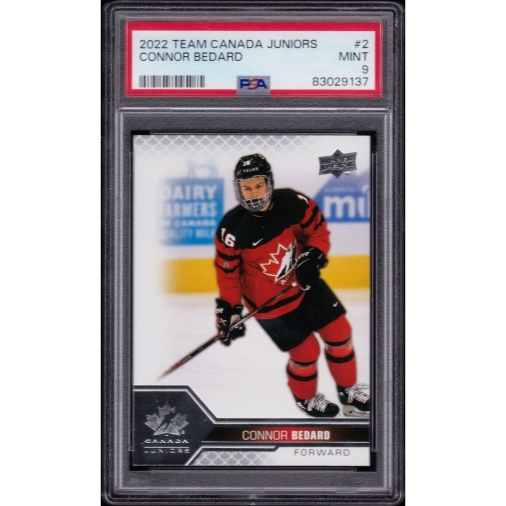 🏒 Connor Bedard PSA MINT 9 - 2022 Upper Deck Team Canada Juniors #2 🇨🇦🔥